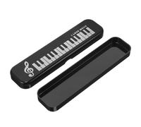 DOITOOL Estuche para Lápices y Bolígrafos De Piano Pequeño Negro Plástico Funcional para Estudiantes Organizador Escolar Uso Diario Oficina