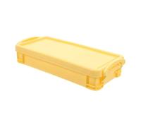 DOITOOL Estuche Rígido para Lápices Apilable de Plástico Amarillo