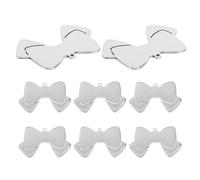 DOITOOL Etiquetas de Identificación para Perros 10 Piezas Acero Inoxidable Forma de Lazo Doble Tamaño 50 MM Plateadas Personalizables para Collares y Arneses Accesorio Práctico para