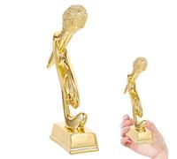 DOITOOL Eurocopa Trofeo de Micrófono Nota Decorativa en Resina Dorada para Concurso de Canto Infantil Función de Decoración y Estímulo