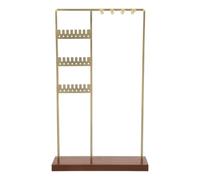 DOITOOL Expositor de Joyas de Metal y Madera Vintage para Pendientes y Pulseras Almacenamiento Versátil y Construcción Resistente Adecuado Hogar o Tienda