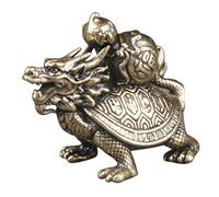 DOITOOL Figura decorativa de latón dragón tortuga decoración de mesa retro figura de latón duradero diseño estable Feng Shui accesorio para el hogar para salón oficina