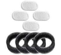 DOITOOL Filtros de Repuesto para Dispensador de Agua de Mascotas Set de 8 Piezas 4 Filtros de Acero Inoxidable 4 Esponjas Compatible Bebederos para Perros y Gatos para Fuente Segura