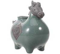 DOITOOL Florero de cerámica con Forma de Caballo - Figura de Animal - Lindo jarrón con Escultura de Caballo - Maceta de Porcelana con Flores secas para decoración de Mesa del Año Nuevo Chino
