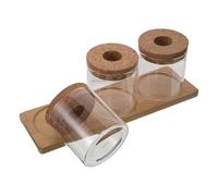 DOITOOL Frasco de Propagación de Plantas Hidropónico de Vidrio 8x8 con Tapa Perforada y Soporte de Madera, Maceta de Agua para Jardinería Interior, Terrario Hidropónico para Escritorio