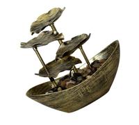 DOITOOL Fuente Decorativa de Agua Dorada para Mesa Diseño de Hoja de Loto, Adorno de Plástico Que Calma Emociones Adecuado para Dormitorio y Decoración del Hogar