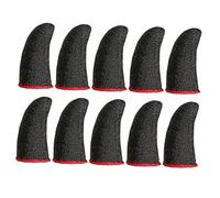 DOITOOL Fundas Móviles Borde para 10 para Rojo de Juegos Piezas Protección Dedos Transpirables Fibra de Plata Negras Sudor y Compatibilidad Total Movimientos Táctiles