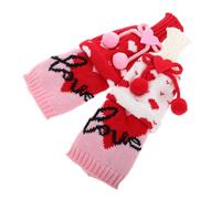 DOITOOL Fundas Tejidas para Botellas de Vino San Valentín 2 Piezas Diseño de Corazón Rojo y Decoración Festiva para Bodas y Cenas Ajuste Estándar para Botellas Accesorio