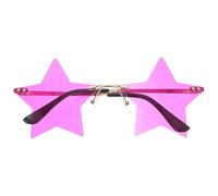 DOITOOL Gafas de Sol sin Montura Forma de Estrella, Color Dorado y Lentes Morado Oscuro, Accesorio Divertido para Fiesta y Carnaval, Unisex para Eventos al Aire Libre