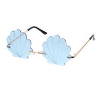 DOITOOL Gafas de Sol Textura de Caracol, Marco Dorado y Lentes Azules, Gafas de Fiesta Ligeras y Compactas para Fotomatón y Decoración en Eventos Sociales