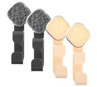 DOITOOL Ganchos Adhesivos 4 Piezas para Toallas de Baño y Cocina de Plástico Beige, Diseño Elegante y Resistente sin Taladro para Colgar en Lavabo y Pared