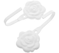 DOITOOL Ganchos para Cortinas de Hierro Estilo Vintage Diseño Floral Europeo, Soporte de Pared Multifuncional para Colgar Cortinas, Abrigos y Toallas, 2 Unidades de Color Decorativas