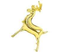 DOITOOL Globo Navideño de Alce 4D Grande de Película de Aluminio Dorado Globo Inflable Estable para Decoración de Fiestas y Accesorios para Fotos de Navidad