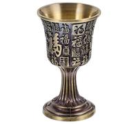 DOITOOL Goblet Pequeño de Bronce con Diseño Fu Copa Ceremonial para Rituales Copa Alta para Divinación y Uso Altar Utensilio Espiritual Wicca Elegante y Exclusivo para Reuniones Casa