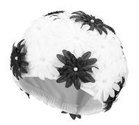 DOITOOL Gorro de Natación Cómodo y Protector Diseño Floral de Perlas para Mujer Poliéster y Nylon para Ejercicios de Natación en Piscina y Parque Acuático