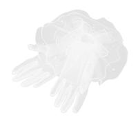 DOITOOL Guantes de Novia Blancos de Malla Corta Muñeca para Boda | Tul y Nailon, Diseño Transparente Bordes Refinados, Estilo Clásico y Vintage para Vestido y Disfraz