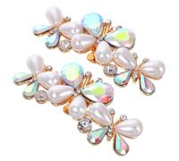 DOITOOL Hebillas para Zapatos de Tacón Alto Mujer, Clips Desmontables Gemas de Imitación y Lazo de Perla, Adornos Elegantes para Bodas, Fiestas y Graduaciones, 1 Par Colorido