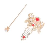 DOITOOL Horquilla China Pelo Diseño de Grulla Dorada, Palillos Chinos Cabello, Accesorio Tradicional para Peinados de Mujer, Tocado Retro para Boda y Fiesta