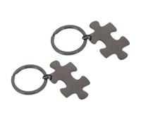 DOITOOL Juego de 2 Llaveros Rompecabezas para Parejas, Acero Inoxidable Negro, Colgantes Creativos para San Valentín y Regalos para Novios, Accesorios Duraderos y Únicos