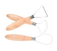 DOITOOL Juego de 3 Herramientas para Modelado de Arcilla Mango de Madera y Hoja de Acero Inoxidable Raspadores de Cerámica para Esculpir Tallar y Moldear Útiles para Arte y