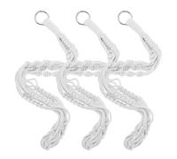 DOITOOL Juego de 3 Macetas Colgantes de Pared de Macramé de Algodón 55 CM Cestas Tejidas a Mano Estilo Boho Soporte Decorativo para Plantas Interiores y Exteriores con Ganchos