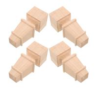 DOITOOL Juego de 4 Patas de Repuesto para Muebles Estilo Europeo Madera de Caucho 15X65 CM Soporte Reforzado para Sofá Armario Estantería y Mesa Reemplazo para Patas de Escritorio