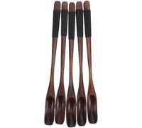 DOITOOL Juego de 5 cucharas de madera para remover - Cucharas de madera - de de 20 cm de largo para remover leche, espresso, miel, café, té y azúcar - Utensilios de para cocina y servicio