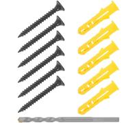 DOITOOL Juego de 50 Anclajes de Pared de Plástico y Tornillos para Placas de Yeso y Hormigón Incluye Taladro de 6X30 MM Kit de Fijación para Reparación de Paredes y Montaje Seguro