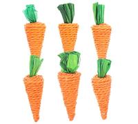 DOITOOL Juego De 6 Juguetes para Masticar con Forma De Zanahoria Y Molares para Hámster Hechos A Mano Tejidos Seguros para Animales Pequeños Juguetes para La Salud De Las Mascotas