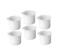 DOITOOL Juego de 6 Vasos Medidores de Silicona 50Ml Graduación para Resina Epoxi y Manualidades DIY Material Resistente y Práctico para Mezclar y Medir Precisión