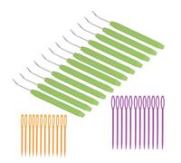 DOITOOL Juego de Herramientas para Tejer 36 Piezas Ganchos Ergonómicos para Telar con Mango Antideslizante Agujas de Coser de Ojo Grande de Plástico Kit para Manualidades y Proyectos