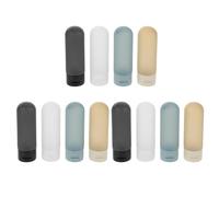 DOITOOL Juego de Viaje de 4 Botellas Rellenables para Hombre 60 Ml, Tubos de Plástico Suave para Crema Hidratante, Loción y Gel, Set Estuche Eva Antidesbordamiento, Envase Práctico