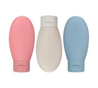 DOITOOL Kit de 3 Botellas de Silicona Recargables de 60ml para Viajes, Portátiles y Ligeras, Envases Plásticos para Champú y Loción en Varios Colores