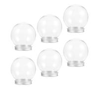 DOITOOL Kit de 6 Globos de Agua Transparentes Capacidad 150ml con Tapa de Rosca de Plástico Ideales para Ambientación Navideña y Fiestas para Manualidades DIY