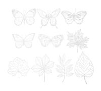 DOITOOL Kit de Materiales de Cianotipo DIY 10 Piezas Plantillas de Papel Resistentes al Agua para Manualidades Creativas en Proyectos de Pintura Tradicional y Actividades Escolares