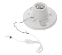 DOITOOL Lámpara de Cadena de Porcelana con Base Redonda, Portalámparas E27 sin de Corriente, Base de Repuesto para Iluminación de Techo Decorativa de 4,4 Pulgadas