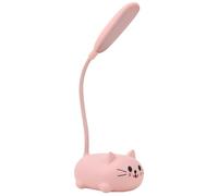 DOITOOL Lámpara De Mesa De Gatito Rosa Lámpara Led Que Cuida Los Ojos Lámpara De Mesa Para Niñas Lámpara De Noche Para Niñas Lampara Kawaii Chica El Gato El Plastico Luces Para Niños