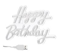 DOITOOL Letrero LED de Neón Happy Birthday con Luz Suave Cálida Alimentación USB para Decoración de Cumpleaños Fiestas y Ambientes Modernos