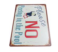 DOITOOL Letrero Metálico para Piscina Exterior con Diseño Divertido Resistente Señal Decorativa para Seguridad y Ambiente Veraniego Áreas de Piscina