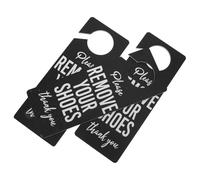 DOITOOL Letreros Colgantes de PVC para Puerta 3 Piezas Negros Quítese los Zapatos Divertidos Resistentes Decoloración Señal Recordatoria para Hogar Oficina y Entrada