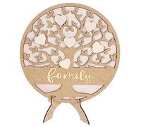 DOITOOL Libro de Invitados de Madera con Diseño Árbol para Boda Decoración Original para Recepción y Fiesta Accesorio Único para Boda y Familiar