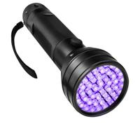 DOITOOL Linterna LED UV Negra Diseño Antideslizante y Aleación de Aluminio para Detección de Agentes Fluorescentes en Pesca Nocturna y Búsqueda