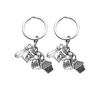 DOITOOL Llavero Creativo 2 Piezas Diseño de Batidor y Pastel, Llaveros de Metal para Bolso y Llaves, Colgantes Decorativos para Cocina y Repostería, Accesorio Práctico y Duradero