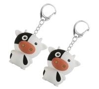 DOITOOL Llavero Creativo LED de Vaca Sonido, 2 Piezas, Diseño de Animales en Color Blanco y Negro, Decoración para Llaves, Mochila o Bolso, Accesorio Divertido y Luminoso