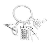 DOITOOL Llavero Creativo Regla y Brújula Triangular, Accesorio de Metal Duradero para Bolsos y Llaves, Obsequio Adecuado para Estudiantes y Profesores de Matemáticas