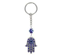 DOITOOL Llavero de Ojo Turco Azul Dije de Mano Metálico y Cristales, Colgante Decorativo para Bolso, Accesorio Elegante y Protección contra Mal de Ojo, 1 Pieza
