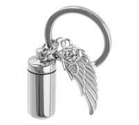 DOITOOL Llavero de Urna para Cenizas de Mascotas en Acero de Titanio Plata, Fácil de Rellenar y Transportar en Bolsillos o Bolso, Recuerdo para Personas Que Han Perdido Su Mascota
