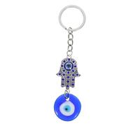 DOITOOL Llavero Ojo Turco Azul con Amuleto de Protección Colgante Metálico con Diamantes Imitación para Casa y Coche Accesorio Versátil para Hombre y Mujer