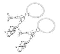 DOITOOL Llaveros de Hockey sobre Hielo 2 Piezas, Colgante Deportivo en Aleación de Zinc, Diseño Disco Creativo, Accesorios para Mochila y Llaves, Regalos para Aficionados y