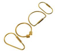 DOITOOL Llaveros de Latón Puro 4 Piezas en Formas U, D, Gotas y Círculo, Anillos de Metal Resistentes Tornillo, Prácticos para Manualidades y Colgar Accesorios Pequeños